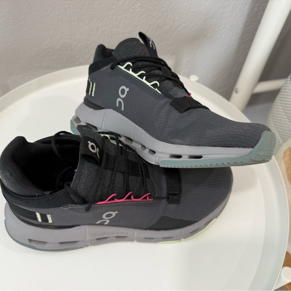 On Cloudnova 2 Running Charcoal Sneakers with Neon Highlights